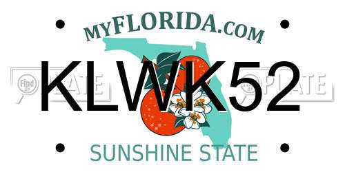 KLWK52 Florida License Plate