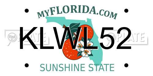 KLWL52 Florida License Plate