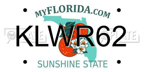 KLWR62 Florida License Plate