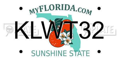 KLWT32 Florida License Plate