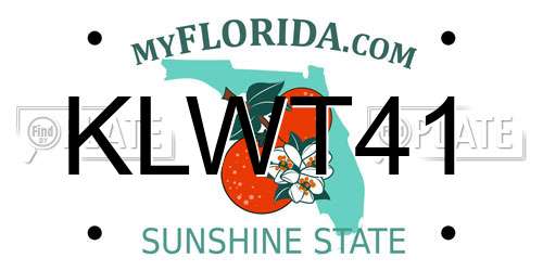 KLWT41 Florida License Plate