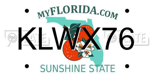 KLWX76 Florida License Plate