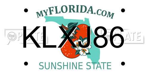 KLXJ86 Florida License Plate