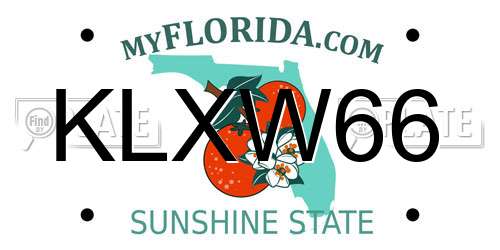 KLXW66 Florida License Plate