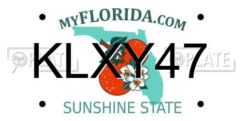 KLXY47 Florida License Plate