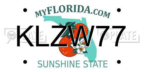 KLZW77 Florida License Plate