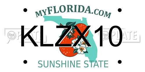 KLZX10 Florida License Plate