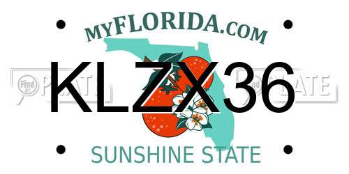 KLZX36 Florida License Plate