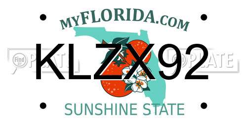 KLZX92 Florida License Plate