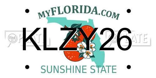 KLZY26 Florida License Plate