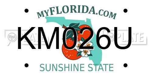 KM026U Florida License Plate