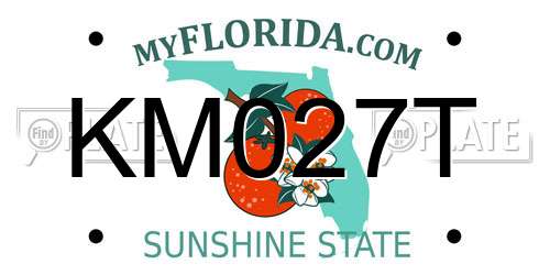 KM027T Florida License Plate