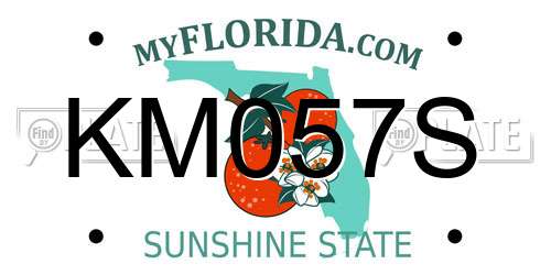 KM057S Florida License Plate