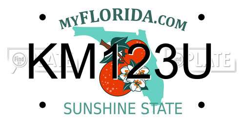 KM123U Florida License Plate