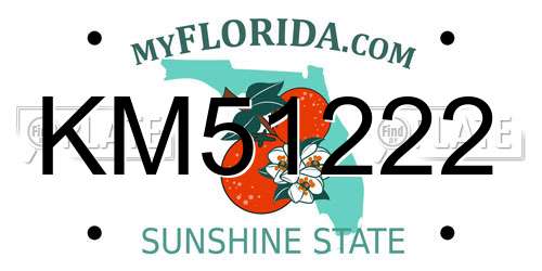 KM51222 Florida License Plate