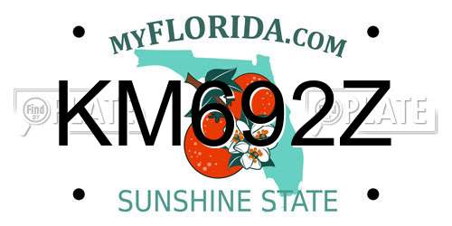 KM692Z Florida License Plate