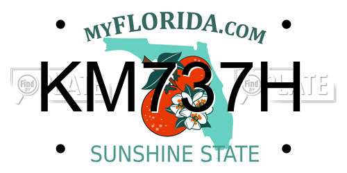 KM737H Florida License Plate