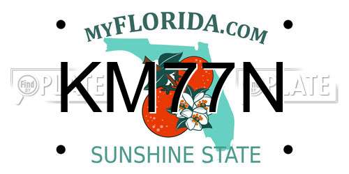 KM77N Florida License Plate