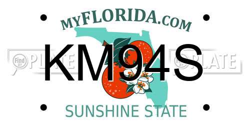 KM94S Florida License Plate