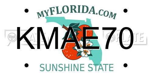 KMAE70 Florida License Plate