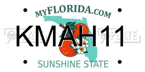 KMAH11 Florida License Plate