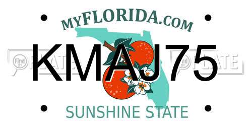 KMAJ75 Florida License Plate