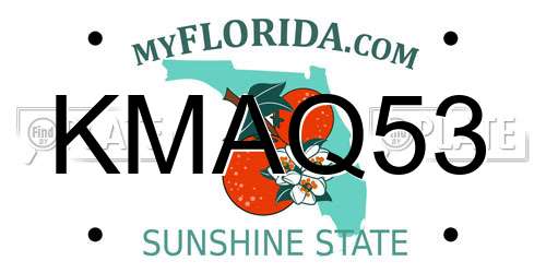 KMAQ53 Florida License Plate