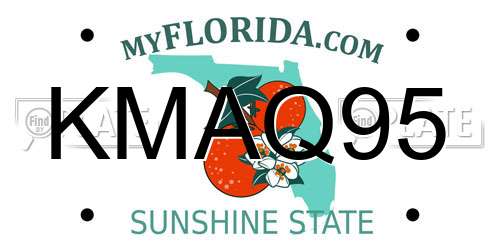 KMAQ95 Florida License Plate