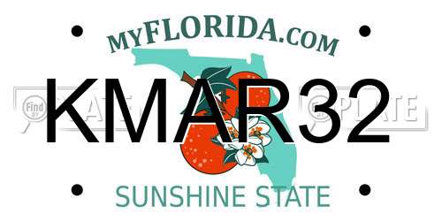 KMAR32 Florida License Plate