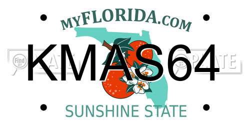 KMAS64 Florida License Plate