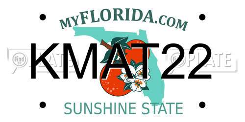 KMAT22 Florida License Plate