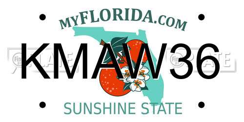 KMAW36 Florida License Plate
