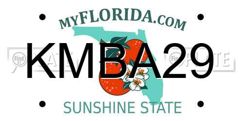KMBA29 Florida License Plate