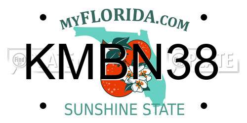 KMBN38 Florida License Plate