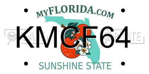 KMCF64 Florida License Plate
