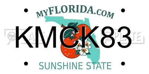 KMCK83 Florida License Plate