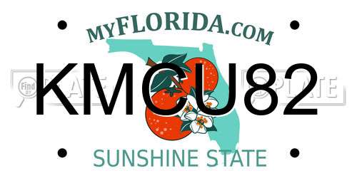KMCU82 Florida License Plate