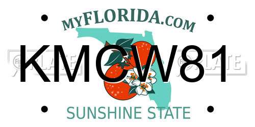 KMCW81 Florida License Plate
