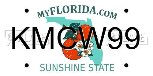 KMCW99 Florida License Plate
