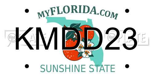 KMDD23 Florida License Plate