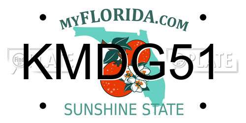KMDG51 Florida License Plate