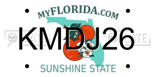KMDJ26 Florida License Plate
