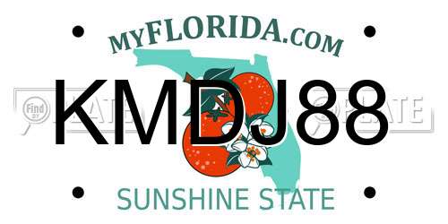 KMDJ88 Florida License Plate