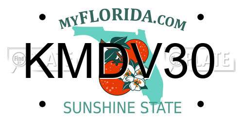 KMDV30 Florida License Plate