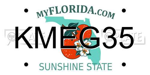 KMEG35 Florida License Plate
