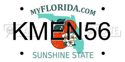 KMEN56 Florida License Plate