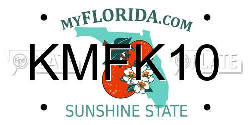 KMFK10 Florida License Plate