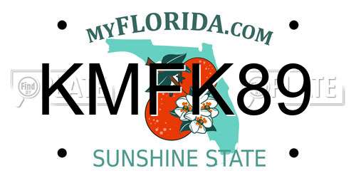 KMFK89 Florida License Plate