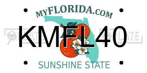 KMFL40 Florida License Plate