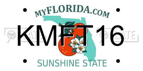 KMFT16 Florida License Plate